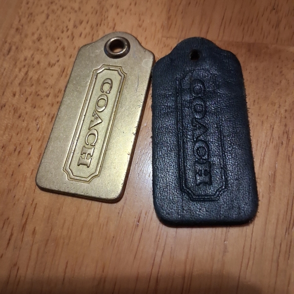Coach Accessories - Vintage Coach Black Leather Replacement Hangtag Key fob Charm For Handbag Purse
